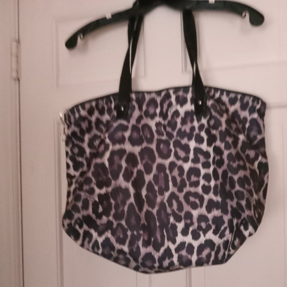 Coach Bag Silver and Black leopard bag large shoulder bag